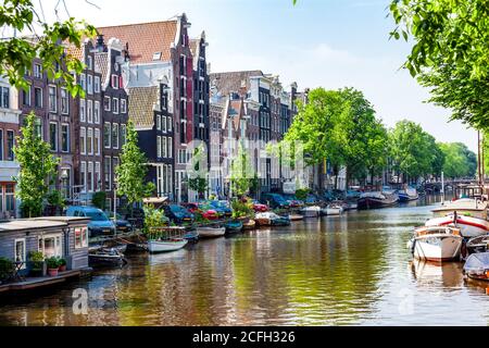 a typical scene in Amsterdam Holland Stock Photo