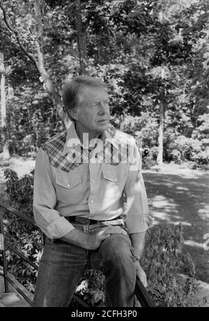 Jimmy Carter at Camp David ca.  9 September 1978 Stock Photo