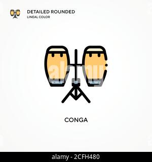 Conga vector icon. Modern vector illustration concepts. Easy to edit and customize. Stock Vector