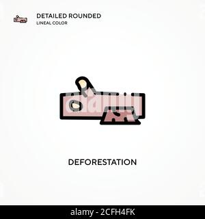 Deforestation vector icon. Modern vector illustration concepts. Easy to edit and customize. Stock Vector