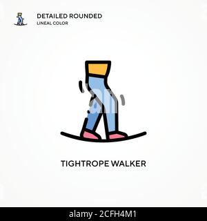 Tightrope walker vector icon. Modern vector illustration concepts. Easy to edit and customize. Stock Vector