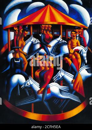 Mark Gertler, Merry-Go-Round 1916 Oil on canvas, Tate Britain, London, England. Stock Photo