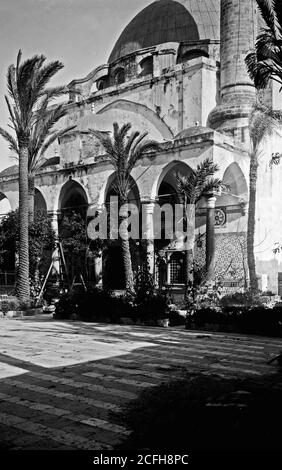 Original Caption:  Along the sea coast. Mosque of Jezzar Pasha  - Location:  ca.  1900 Stock Photo