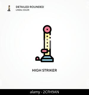 High striker vector icon. Modern vector illustration concepts. Easy to edit and customize. Stock Vector