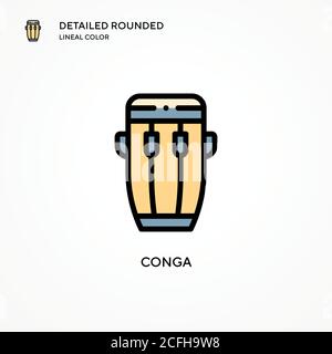 Conga vector icon. Modern vector illustration concepts. Easy to edit and customize. Stock Vector