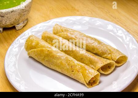Crispy Fried Tacos Stock Photo