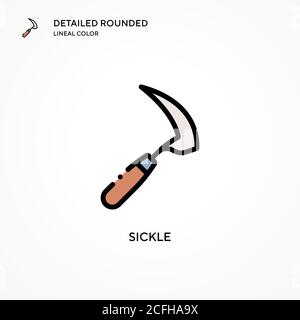 Sickle vector icon. Modern vector illustration concepts. Easy to edit and customize. Stock Vector