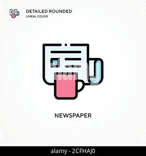 Newspaper vector icon. Modern vector illustration concepts. Easy to edit and customize. Stock Vector