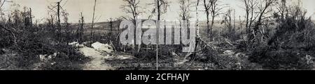 The landscape of the Battle of Belleau Wood during World War One -1918 ...