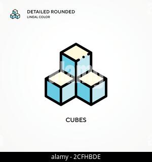 Cubes vector icon. Modern vector illustration concepts. Easy to edit and customize. Stock Vector