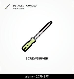 Screwdriver vector icon. Modern vector illustration concepts. Easy to edit and customize. Stock Vector