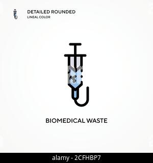 Biomedical waste vector icon. Modern vector illustration concepts. Easy to edit and customize. Stock Vector