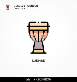Djembe vector icon. Modern vector illustration concepts. Easy to edit and customize. Stock Vector