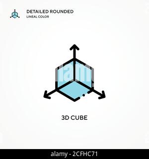 3d cube vector icon. Modern vector illustration concepts. Easy to edit and customize. Stock Vector