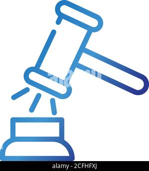 hammer judge gradient style icon vector illustration design Stock Vector