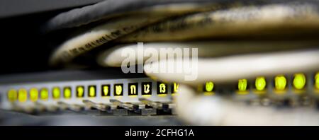 supercomputer with cables and lamps Stock Photo