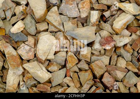 Stony ground on a coastal walking path in Cornwall, England Stock Photo
