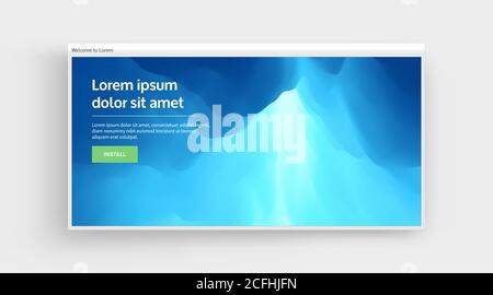 Website or mobile app landing page. Sky with clouds. Sun rays bursting through the clouds. 3d vector Illustration. Stock Vector