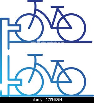 Bicycle parking icon vector. Gradient gold concept with dark background ...