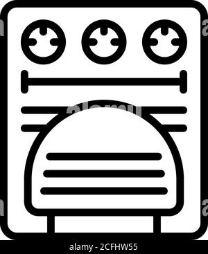 Baking oven icon, outline style Stock Vector
