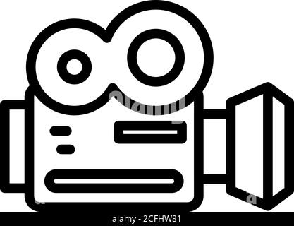 Movie camera icon, outline style Stock Vector