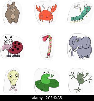 Cartoon funny Caterpillar collection set Stock Vector Image & Art - Alamy
