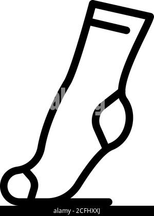 Long sock icon, outline style Stock Vector