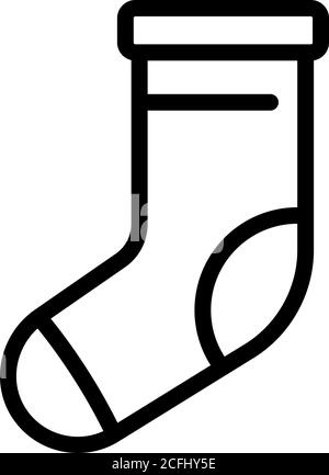 Clean sock icon, outline style Stock Vector