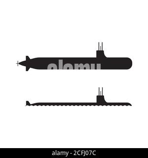 Submarine Icon. Clip Art Pictogram Depicting Whole and Underwater Military Submarine Vessel. EPS Vector Stock Vector