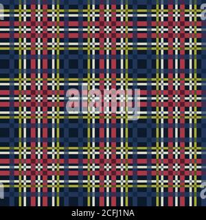 Tartan Scottish muted seamless pattern in muted blue, khaki, red and white hues with diagonal lines, texture for flannel shirt, plaid, tablecloths, cl Stock Vector