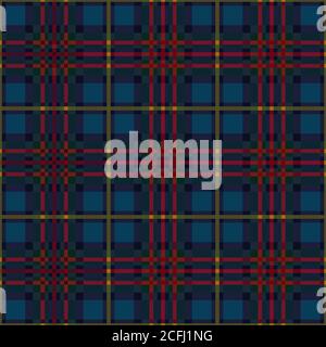 Muted multicolor tartan Scottish seamless pattern in blue, green, red and yellow hues with diagonal lines,, texture for tartan, plaid, tablecloths, cl Stock Vector