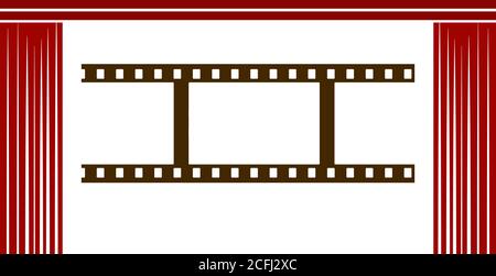 Cinema Theater Auditorium Icon. Flat Color Design. Vector Illustration. Stock Vector