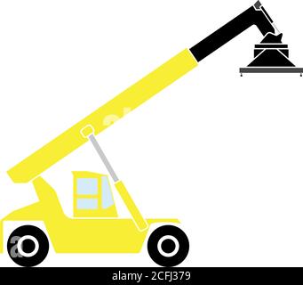 Port Loader Icon. Flat Color Design. Vector Illustration. Stock Vector
