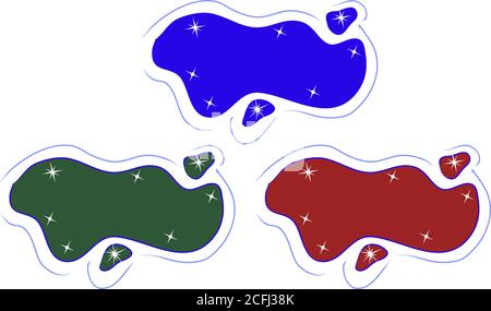 Set abstract festive banner with glitter for design. Hand drawing vector background for holiday. Flat color shapes. Template modern illustration for u Stock Vector