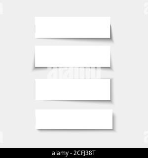 Set of Banners with shadows. Empty rectangle panels with shade. Vector Stock Vector
