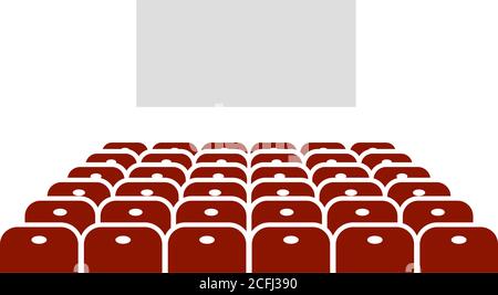 Cinema Auditorium Icon. Flat Color Design. Vector Illustration. Stock Vector