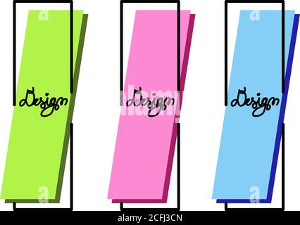 Set vector background for design. Flat color shapes with outline. Template modern illustration for banner, backdrop for use in print or web Stock Vector