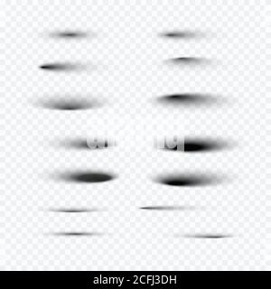 Circle shadow set. Oval shadows and round shades with soft edges. Vector illustration Stock Vector