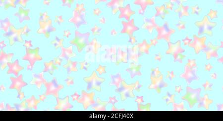 Sprinkle realistic with grains star shaped. Seamless pattern colorful sprinkles grainy of desserts isolated on blue. Design for holiday designs, party Stock Vector