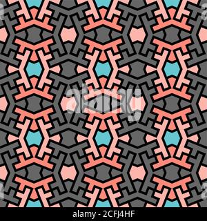 Iranian color mix vector pattern. Seamless geometric repeating texture for fabric design, cloth, textile Stock Vector