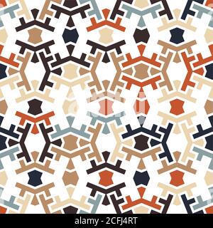Iranian color mix vector pattern. Seamless geometric repeating texture for fabric design, cloth, textile Stock Vector