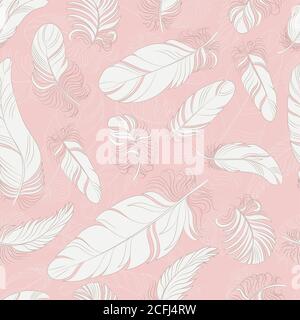 feather seamless vector pattern Stock Vector