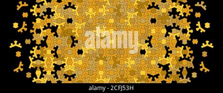 Arab vector seamless pattern. Geometric arab rich luxury black and gold mosaic pattern background Stock Vector