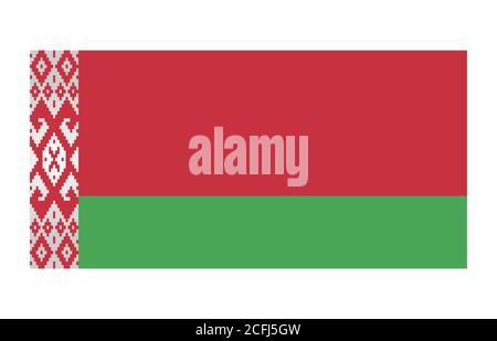 Flag map of the Republic of Belarus isolated on white background Stock Vector