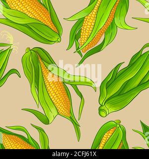 corn vector pattern Stock Vector