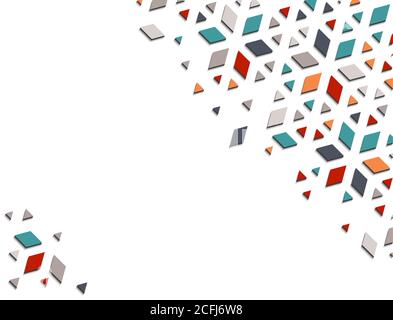 Arabic 3d isometric color geometric mosaic vector pattern for background, card, banner. Geometric creative design. Stock Vector