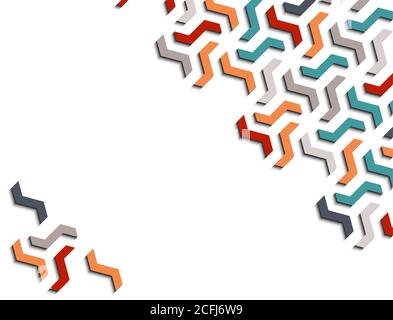 Arabic 3d isometric color geometric mosaic vector pattern for background, card, banner. Geometric creative design. Stock Vector
