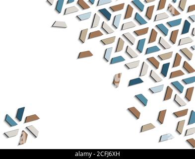 Arabic 3d isometric color geometric mosaic vector pattern for background, card, banner. Geometric creative design. Stock Vector