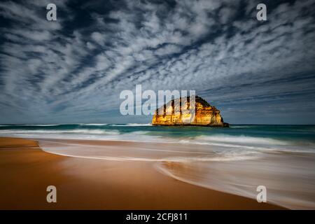 Amazing morning at Sandy Cove on the famous Great Ocean Road. Stock Photo