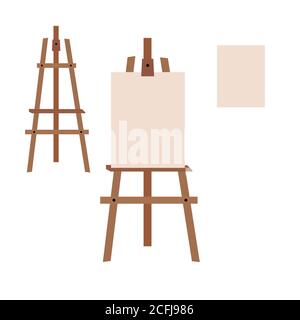 Wooden easel with blank space ready for your advertising and presentations. Vector illustration Stock Vector